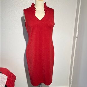 Calvin Klein Elegant Red Sleeveless Dress